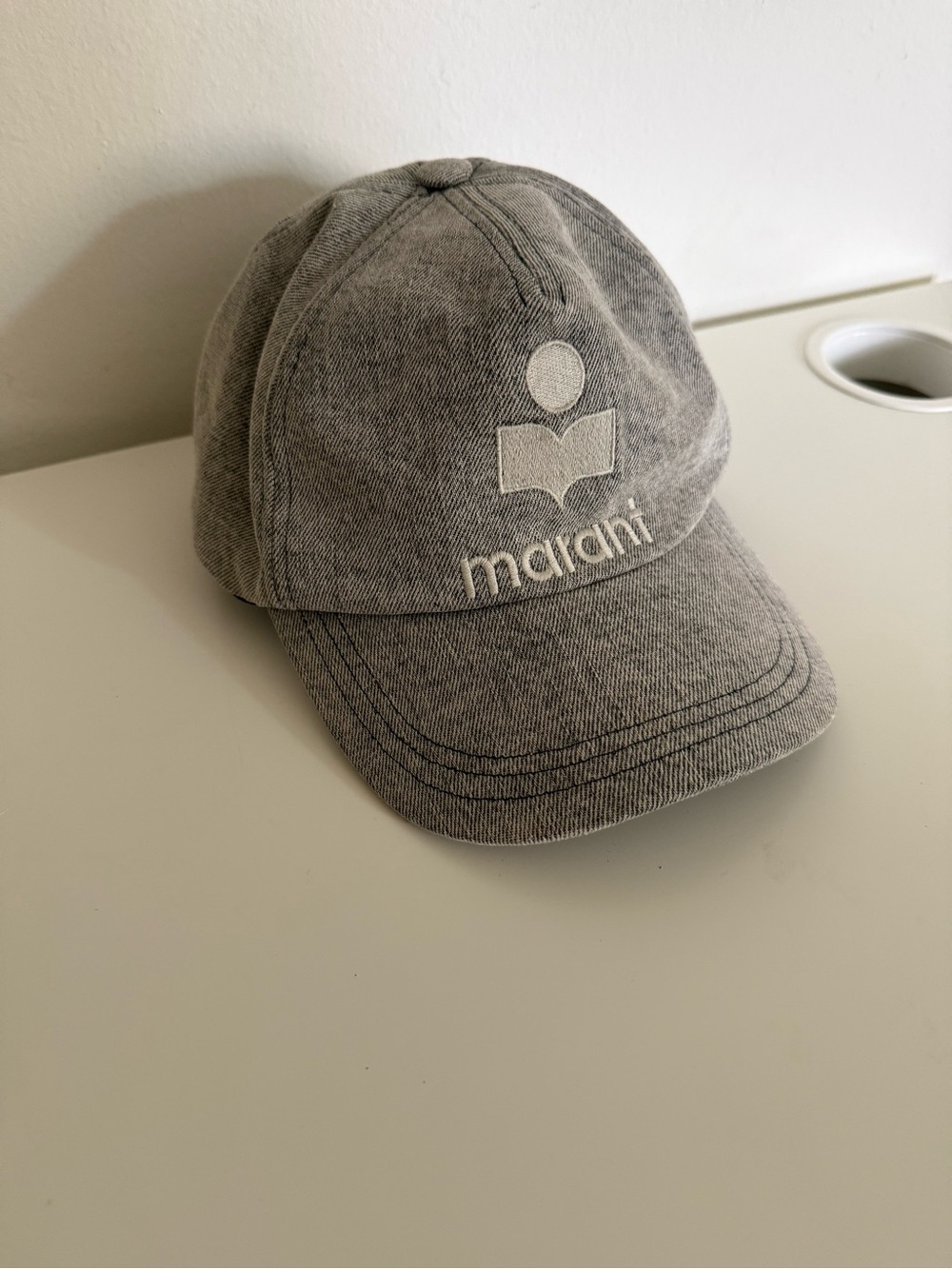 Isabel Marant Kids Light Grey Embroidered Logo Cap